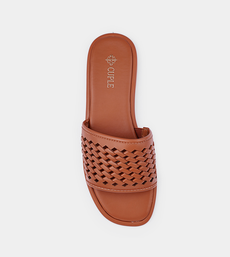 Braided Open Toe Flat Sandals