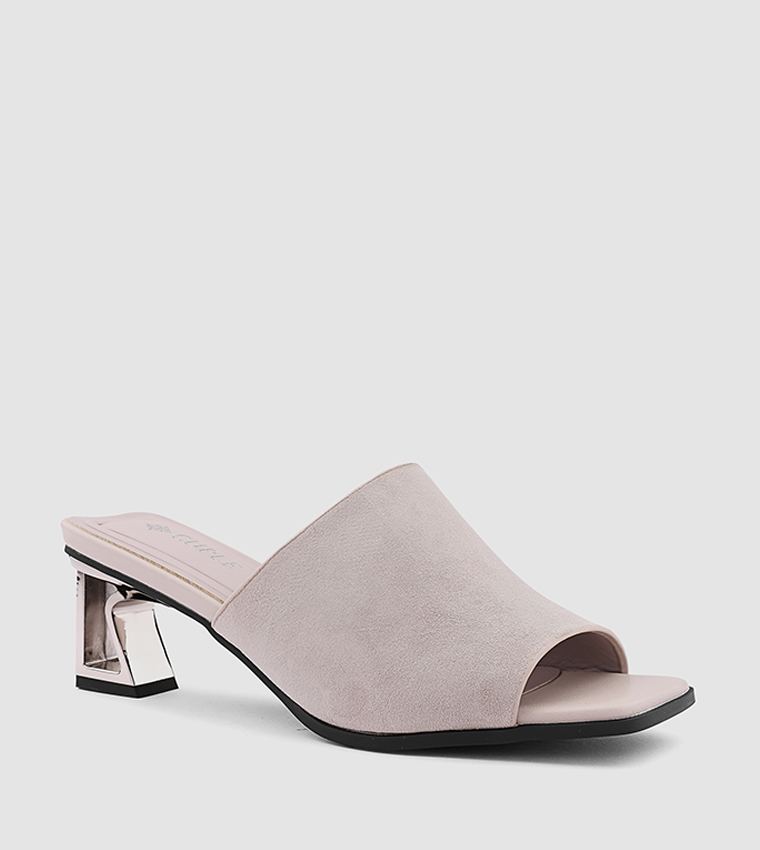 Solid Open Toe Heel Sandals