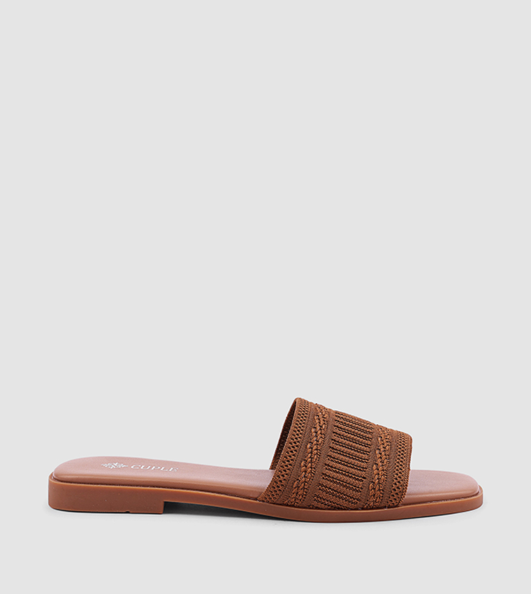 Cuple  Flat Sandals - Khaki Flat Sandals