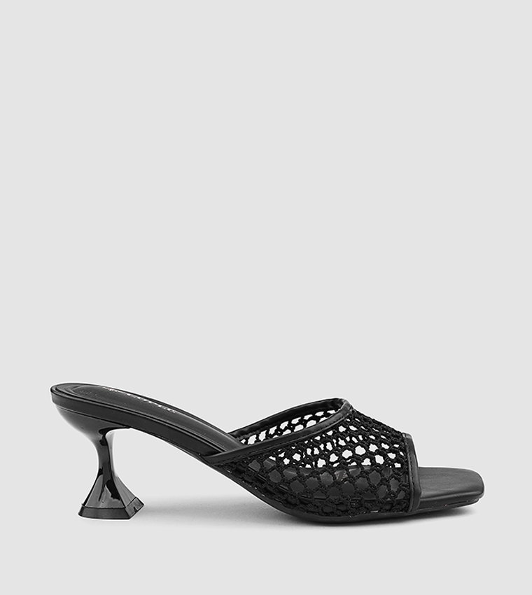 Crochet Strap Heeled Sandals