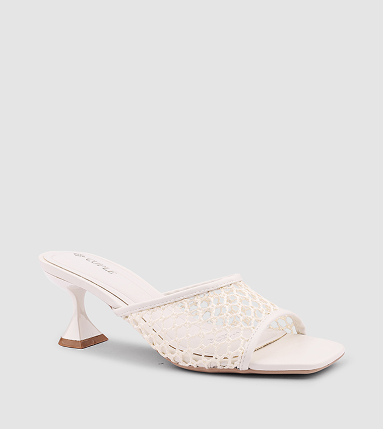 Crochet Strap Heeled Sandals