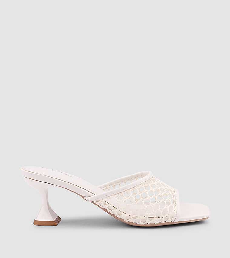 Crochet Strap Heeled Sandals