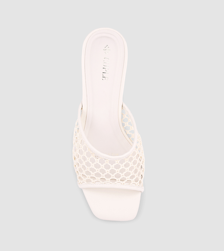 Crochet Strap Heeled Sandals