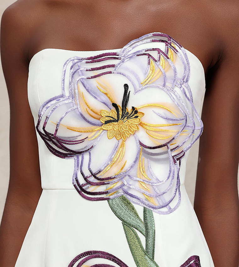 GINNY Embroidered Sleeveless Mini Dress