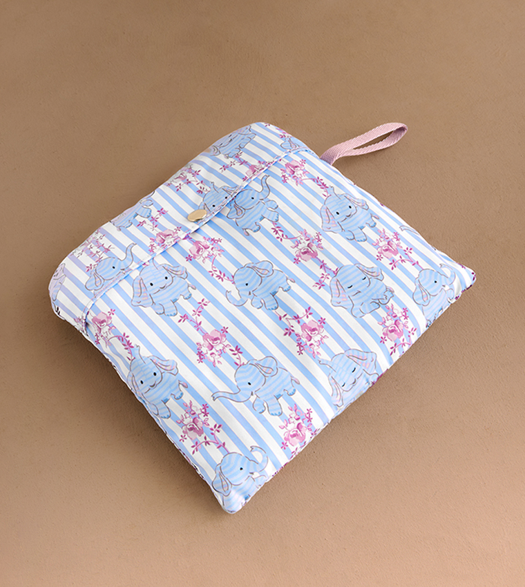 Printed Zippered Backpack