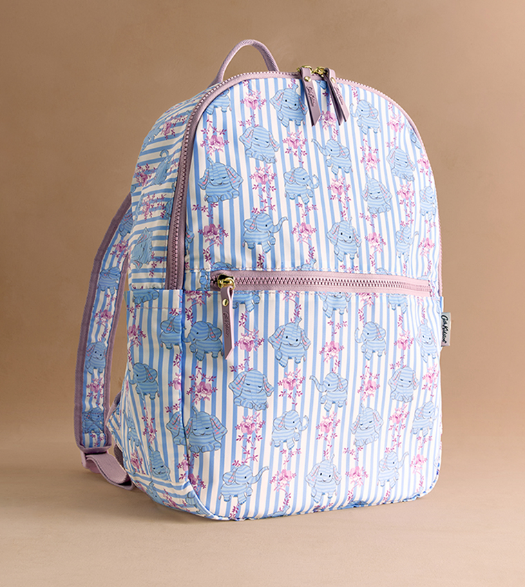 Printed Zippered Backpack