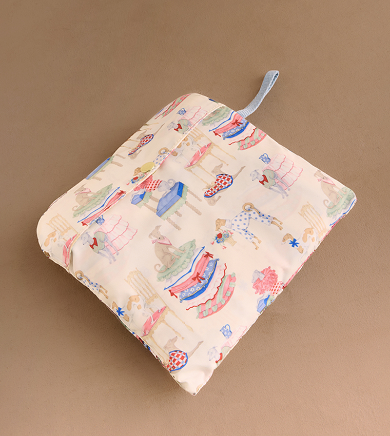 Printed Zippered Backpack