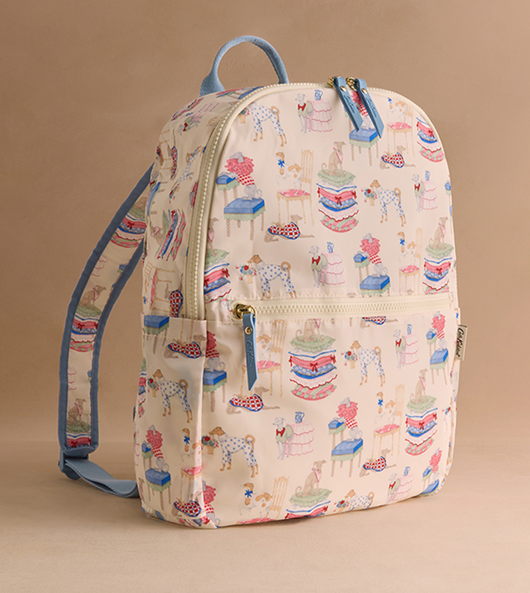 Printed Zippered Backpack