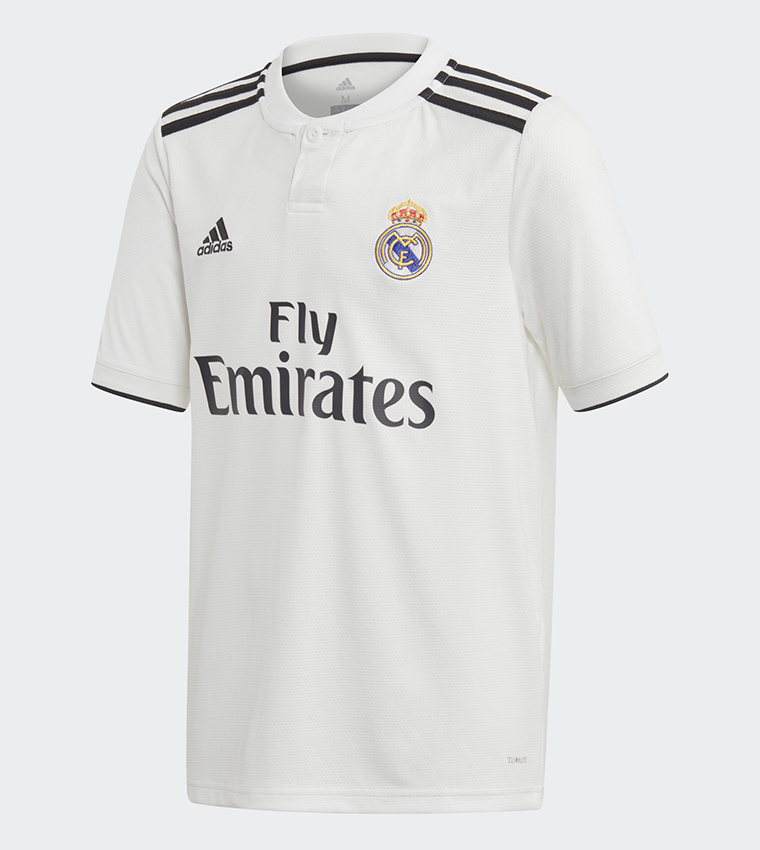 Buy Adidas Real Madrid Button Placket Home Jersey In White