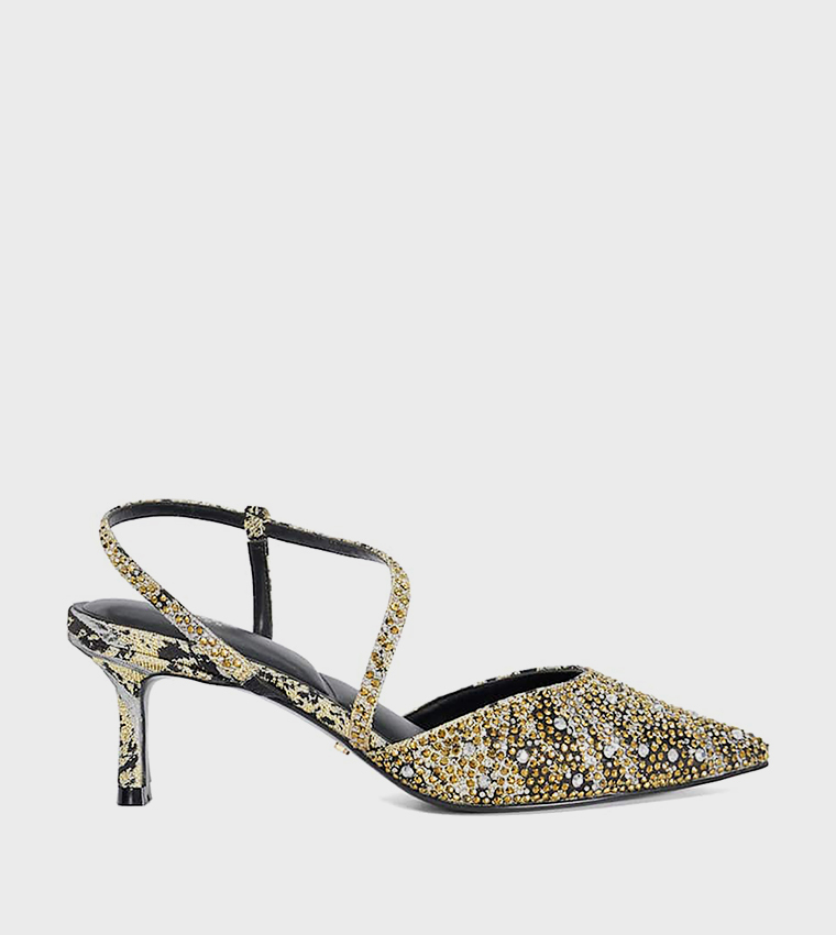 حذاء كعب بحزام خلفي 