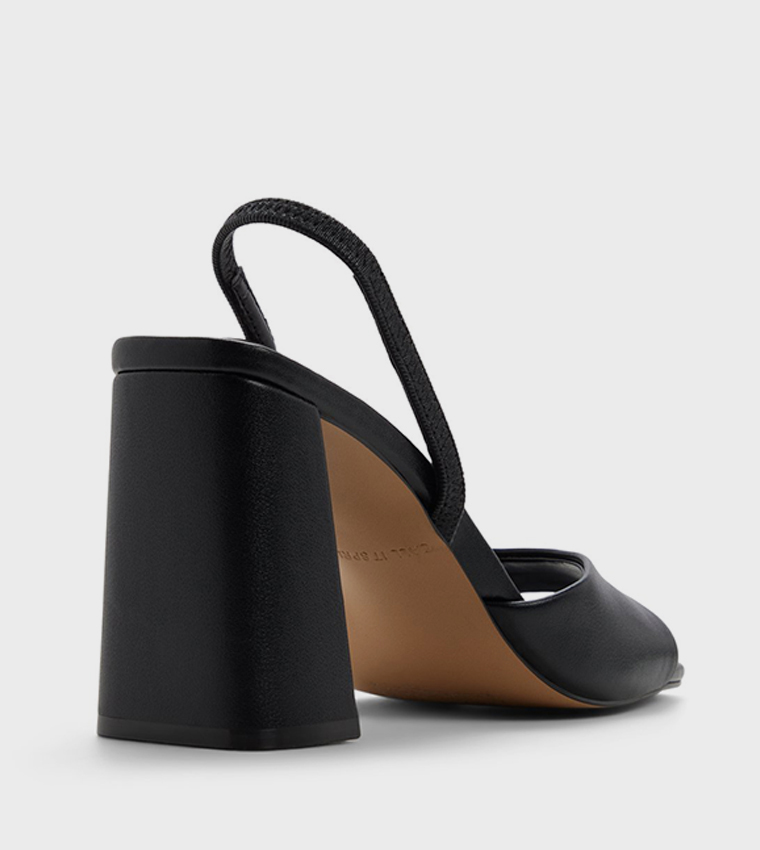 CHELLSEA Open Toe Block Heel Pumps