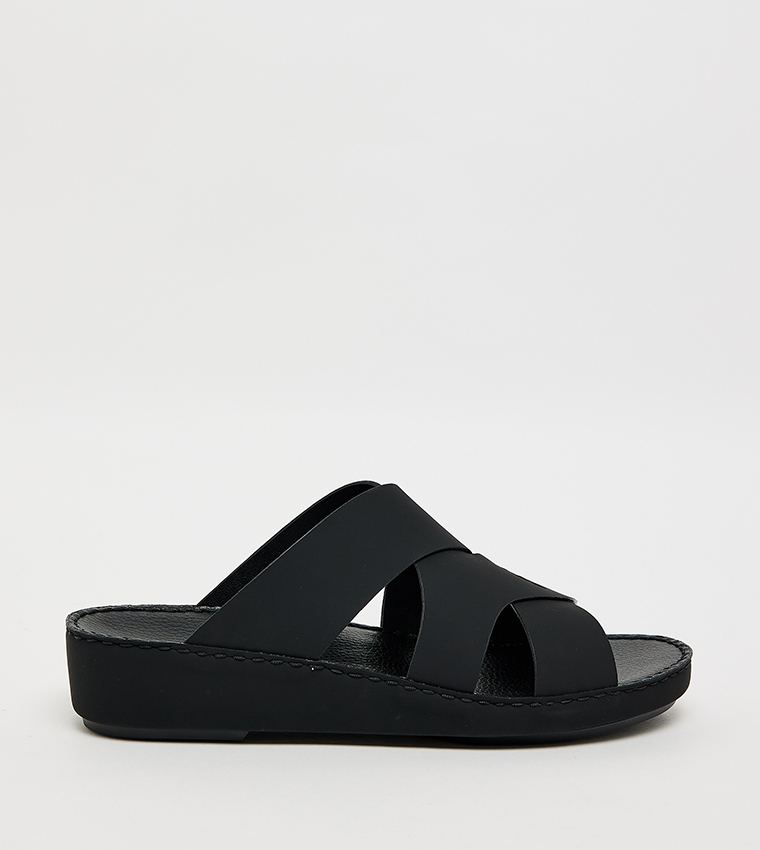 Solid Cut-Out Arabic Sandals