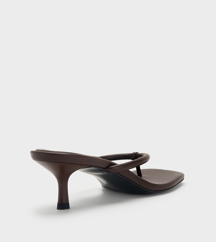 Solid Toe Post Kitten Heel Sandals
