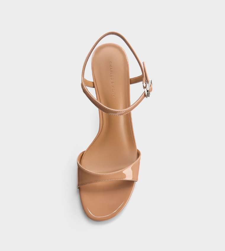 Patent Ankle-Strap Block Heel Sandals 