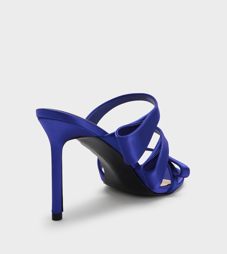 Solid Strappy Stiletto Heel Sandals