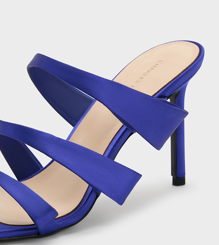 Solid Strappy Stiletto Heel Sandals
