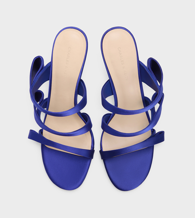 Solid Strappy Stiletto Heel Sandals