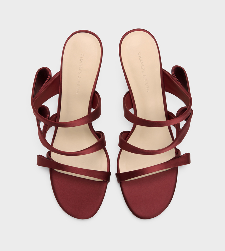 Solid Strappy Stiletto Heel Sandals