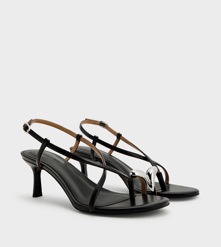 RAINA Solid Slingback Heeled Sandals