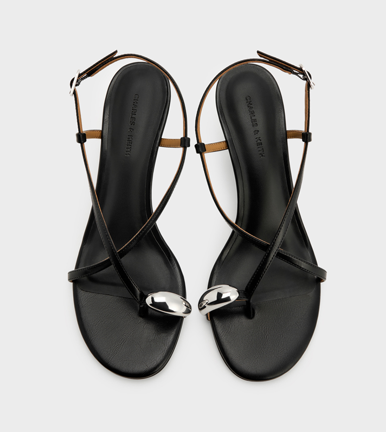 RAINA Solid Slingback Heeled Sandals