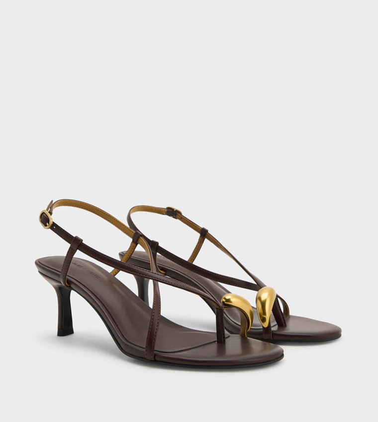 RAINA Solid Slingback Heeled Sandals