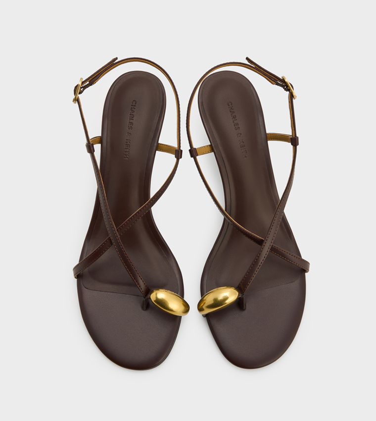 RAINA Solid Slingback Heeled Sandals