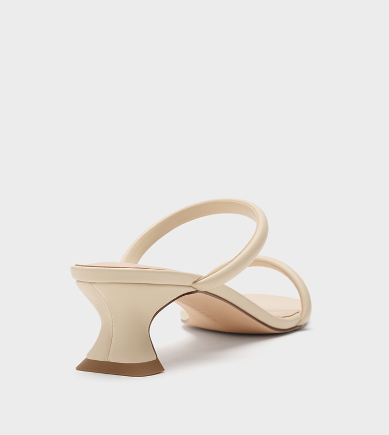 Solid Double Strap Heeled Sandals