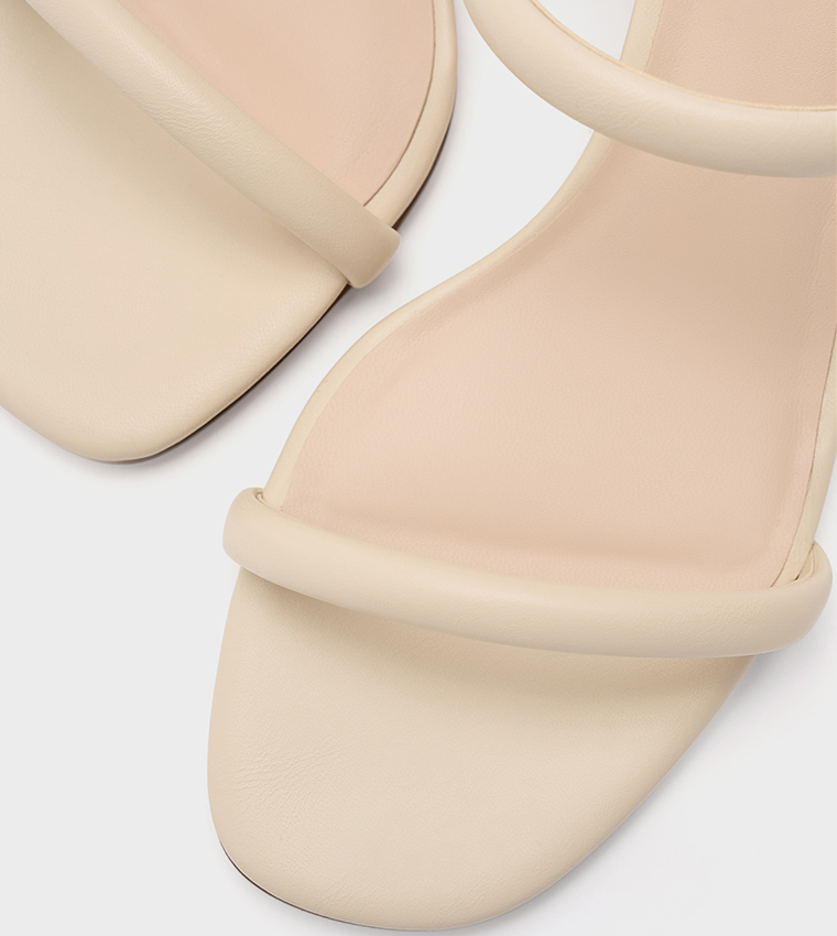 Solid Double Strap Heeled Sandals