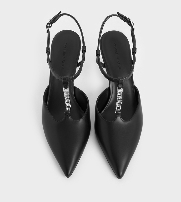 حذاء كعب بسلسلة ومقدمة مدببة