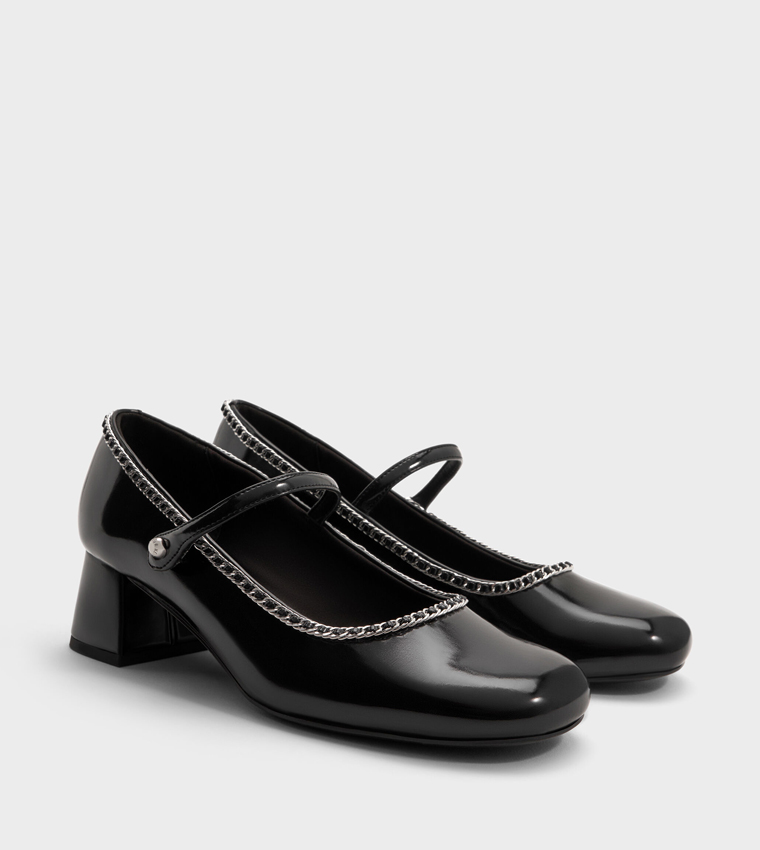 Metal Detail Mary Jane Pumps