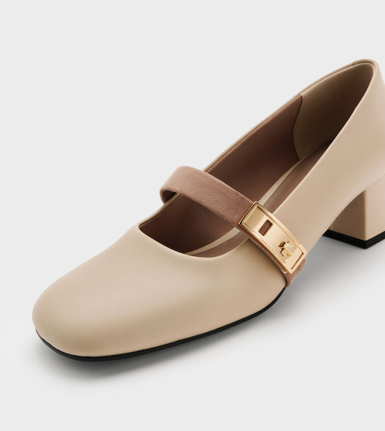 LANDO Metal Accent Mary Jane Pumps