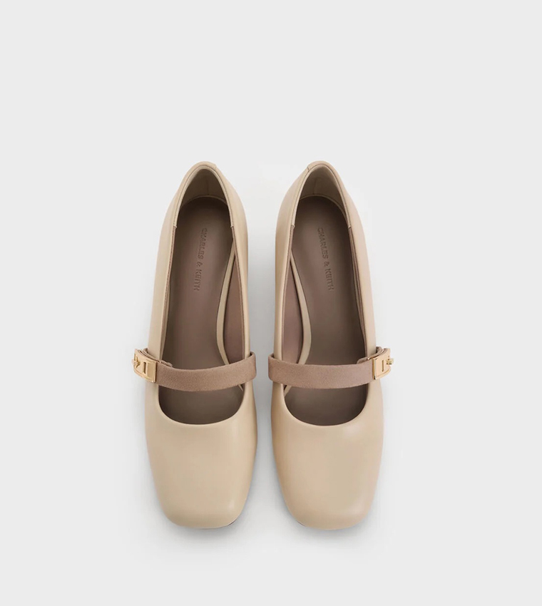 LANDO Metal Accent Mary Jane Pumps