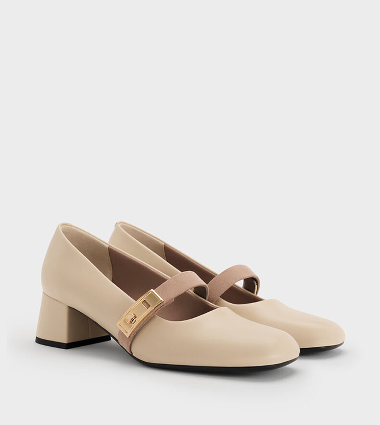 LANDO Metal Accent Mary Jane Pumps