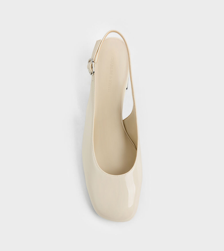 DANNI Glossy Square Toe Slingback Pumps