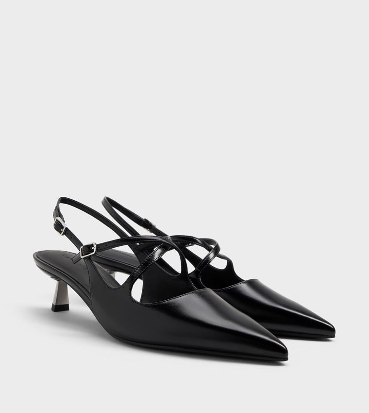 PAULINE Kitten Heel Slingback Pumps