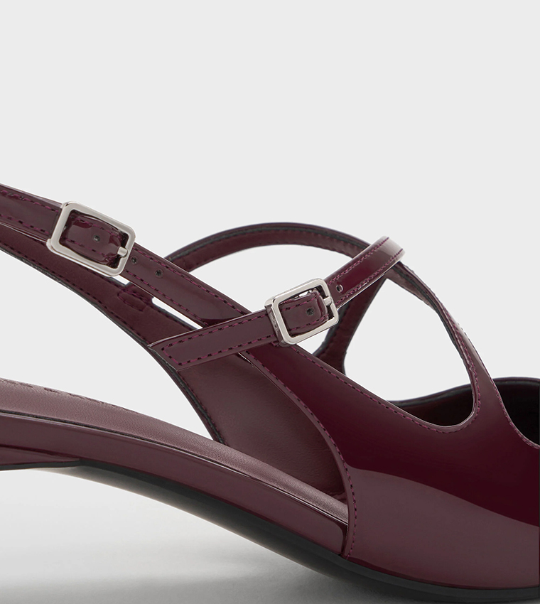 PAULINE Patent Crossover Slingback Pumps
