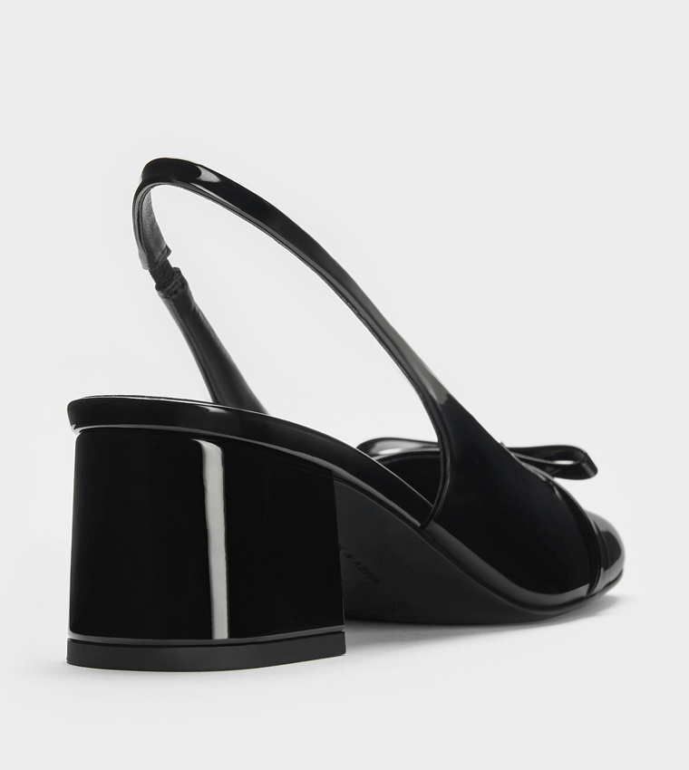 DORIAN Patent Glossy Slingback Pumps