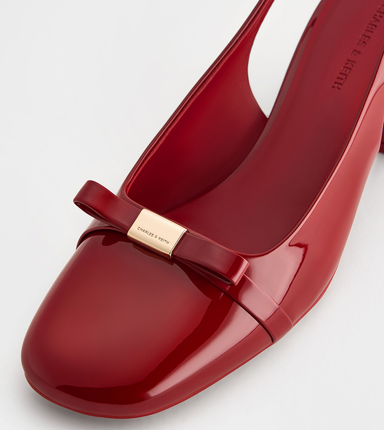 DORIAN Patent Glossy Slingback Pumps