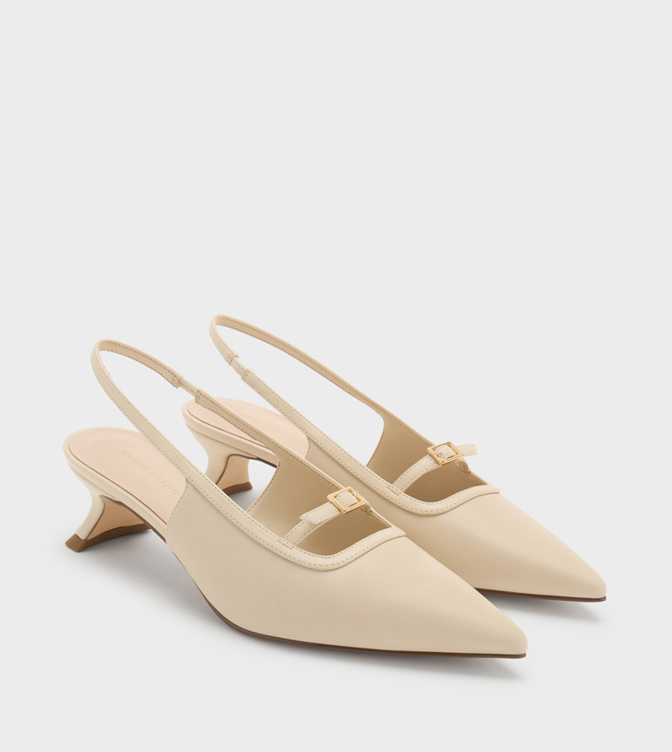 Solid Slingback Pointed Toe Pumps