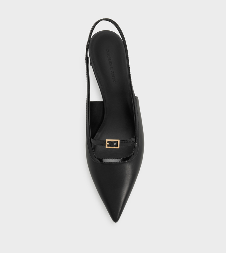 Solid Slingback Pointed Toe Pumps