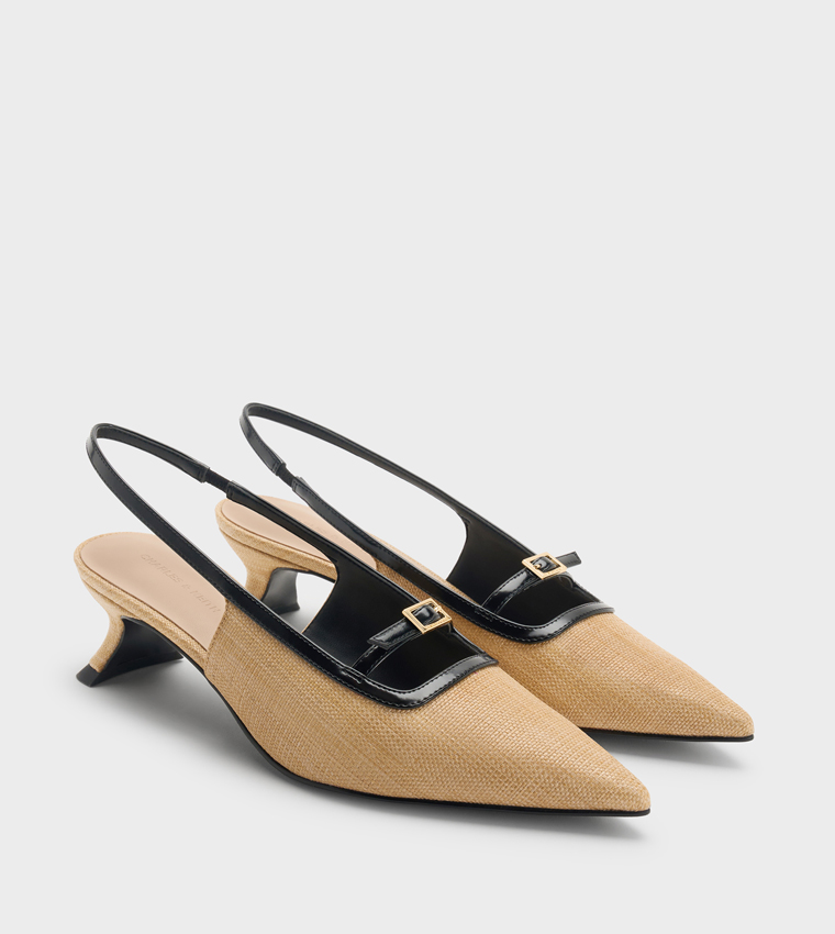 Solid Slingback Pointed Toe Pumps