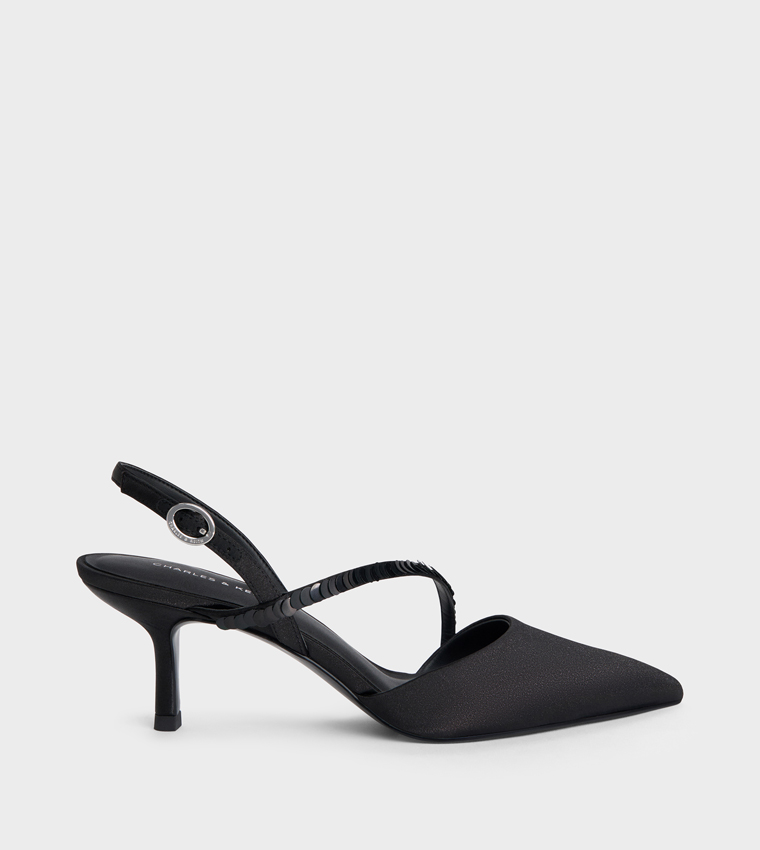 BRIELLA Sequined Slingback Pumps