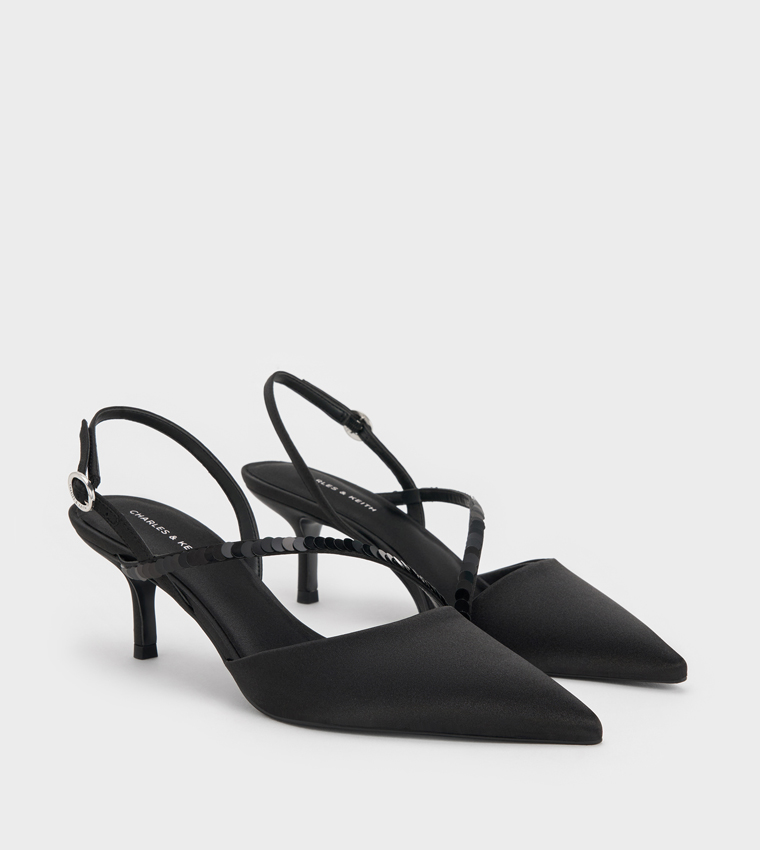 BRIELLA Sequined Slingback Pumps