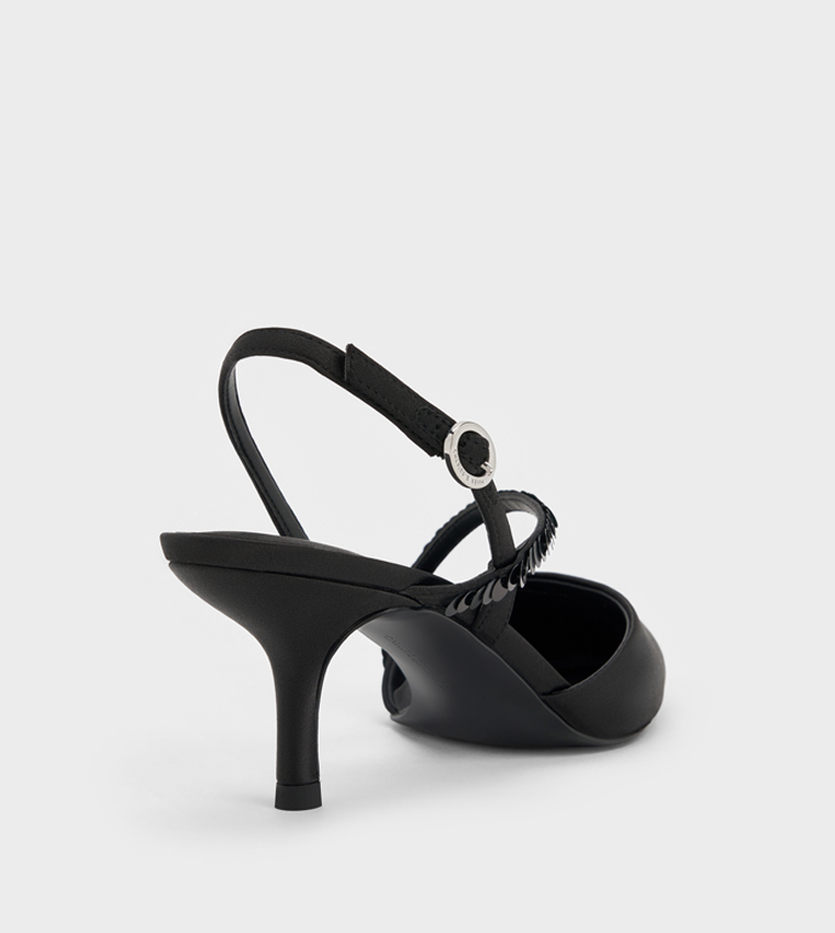 BRIELLA Sequined Slingback Pumps