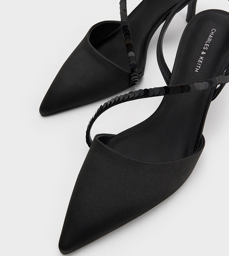 BRIELLA Sequined Slingback Pumps