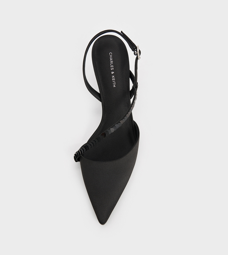 BRIELLA Sequined Slingback Pumps