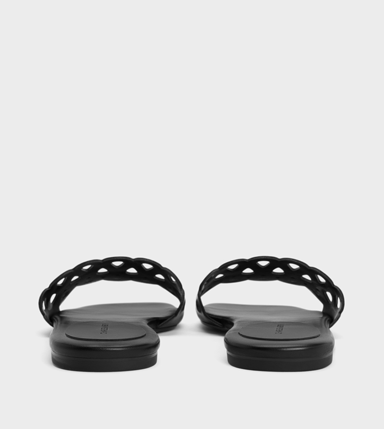 Solid Cut-Out Flat Sandals