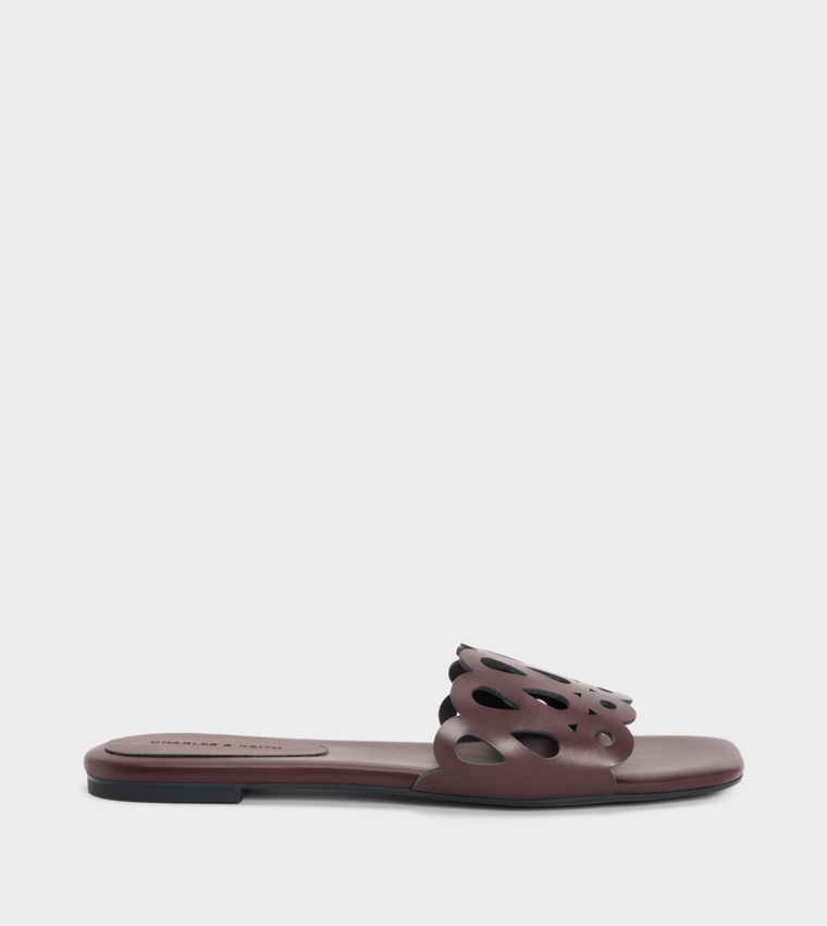 Solid Cut-Out Flat Sandals