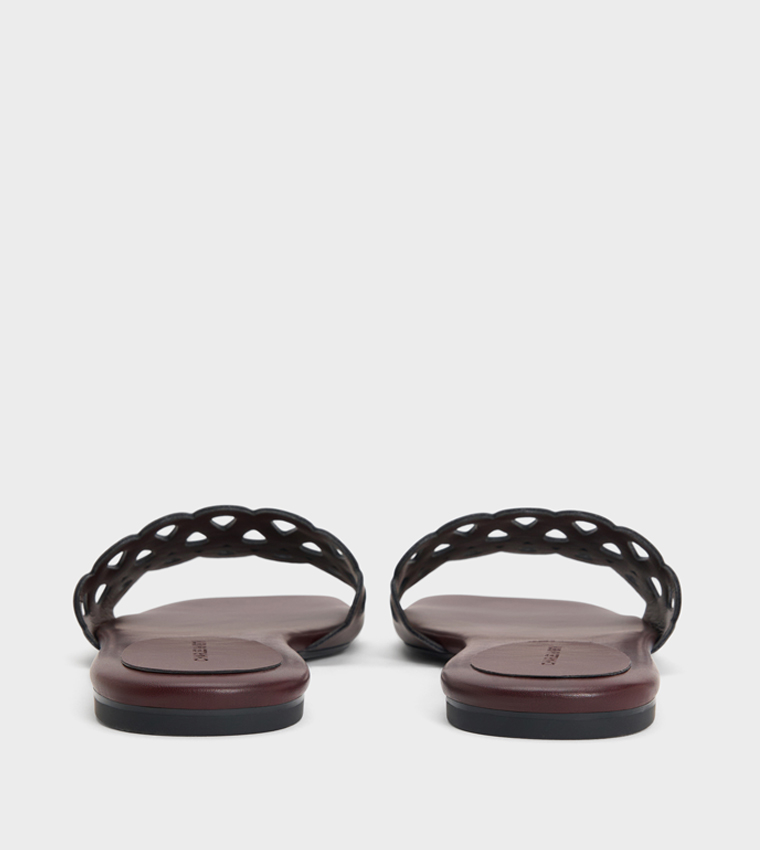 Solid Cut-Out Flat Sandals