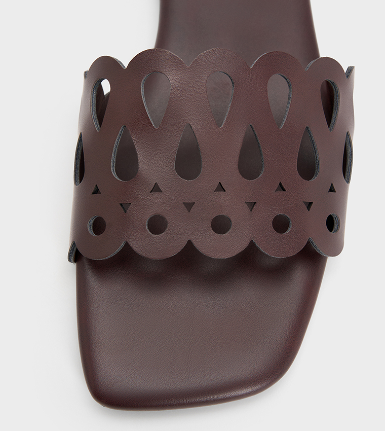 Solid Cut-Out Flat Sandals